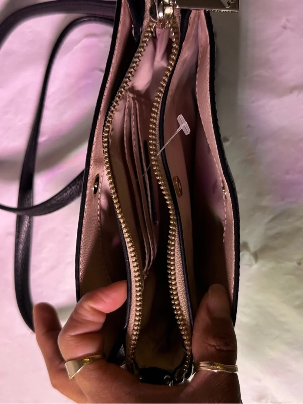 kate spade Black Pebbled Leather Crossbody with Chain Strap